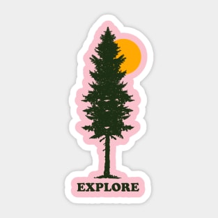 retro vintage pine tree Sticker